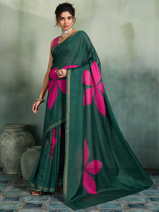 Women's Cotton Saree With Unstitched Blouse Piece