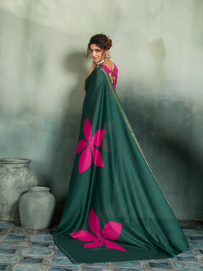 Women's Cotton Saree With Unstitched Blouse Piece