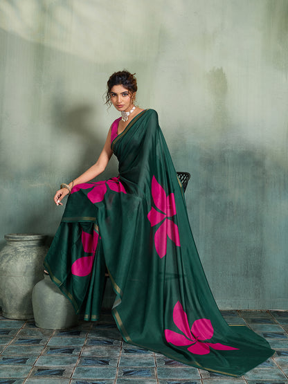 Women's Cotton Saree With Unstitched Blouse Piece
