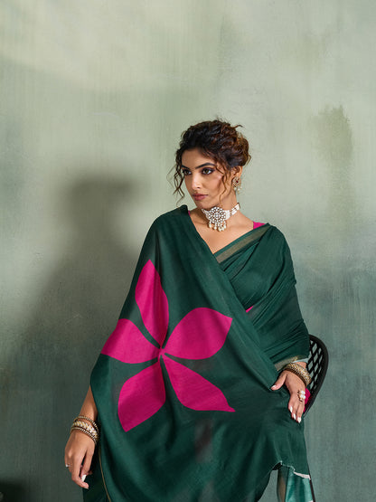 Women's Cotton Saree With Unstitched Blouse Piece