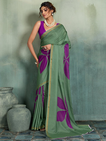 Women's Cotton Saree With Unstitched Blouse Piece