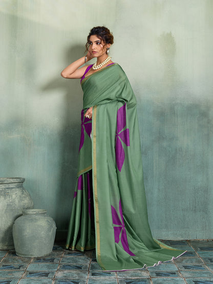 Women's Cotton Saree With Unstitched Blouse Piece