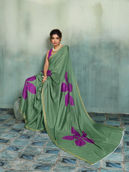 Women's Cotton Saree With Unstitched Blouse Piece