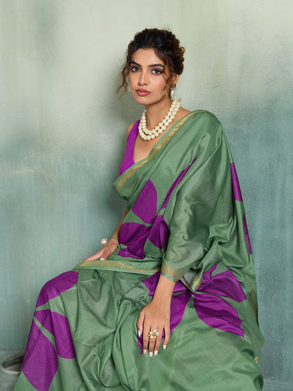 Women's Cotton Saree With Unstitched Blouse Piece