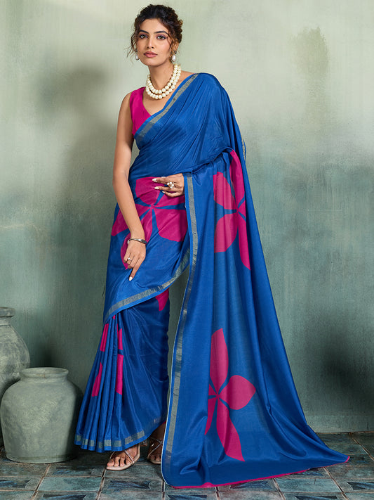 Women's Cotton Saree With Unstitched Blouse Piece