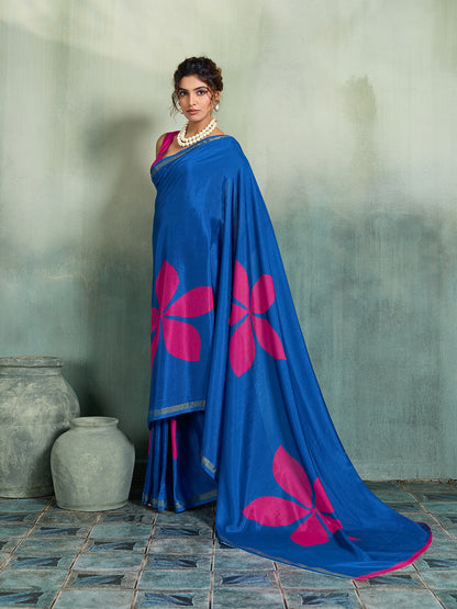 Women's Cotton Saree With Unstitched Blouse Piece