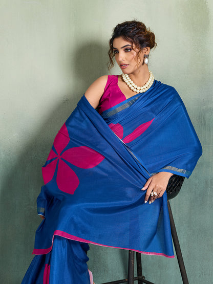 Women's Cotton Saree With Unstitched Blouse Piece