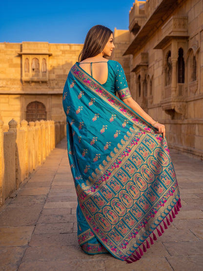 Women's Soft Silk Saree With Unstitched Blouse Piece