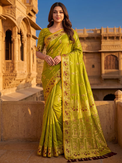 Women's Soft Silk Saree With Unstitched Blouse Piece