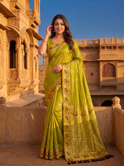 Women's Soft Silk Saree With Unstitched Blouse Piece