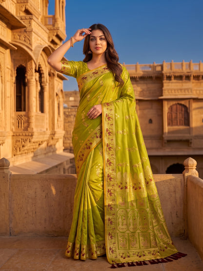 Women's Soft Silk Saree With Unstitched Blouse Piece