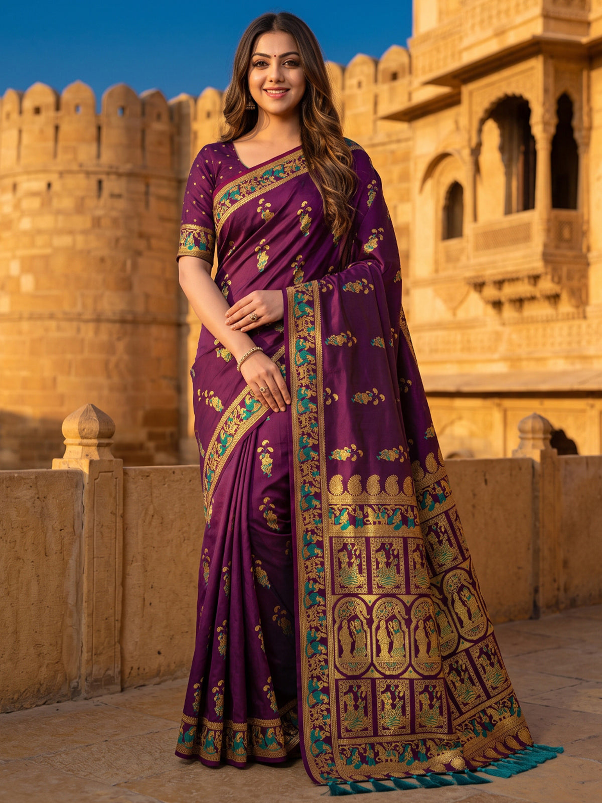 Women's Soft Silk Saree With Unstitched Blouse Piece