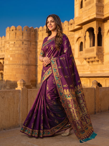 Women's Soft Silk Saree With Unstitched Blouse Piece