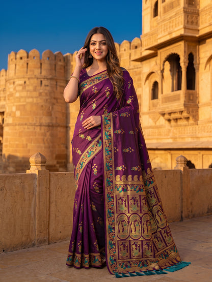 Women's Soft Silk Saree With Unstitched Blouse Piece