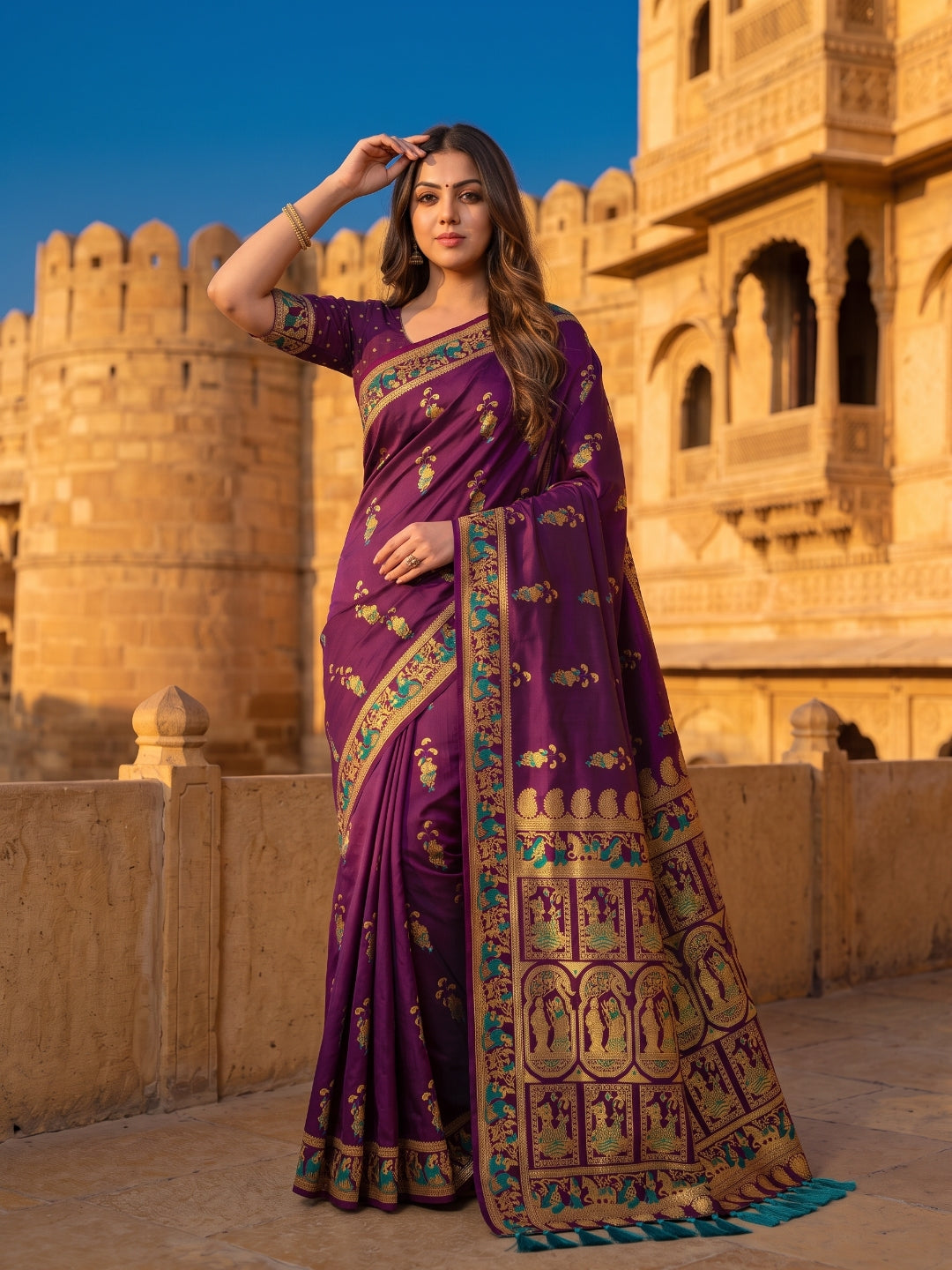 Women's Soft Silk Saree With Unstitched Blouse Piece