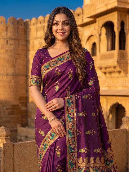 Women's Soft Silk Saree With Unstitched Blouse Piece