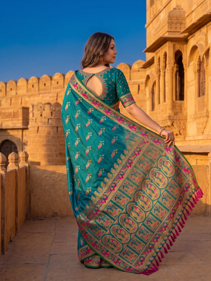 Women's Soft Silk Saree With Unstitched Blouse Piece