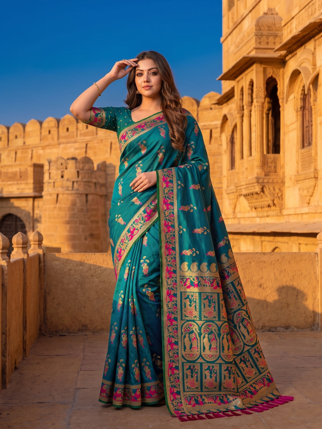 Women's Soft Silk Saree With Unstitched Blouse Piece