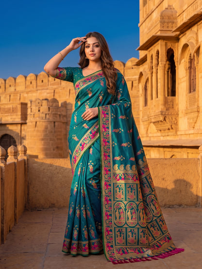 Women's Soft Silk Saree With Unstitched Blouse Piece