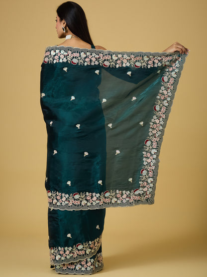 Women's Jimmy Choo Saree With Unstitched Blouse Piece