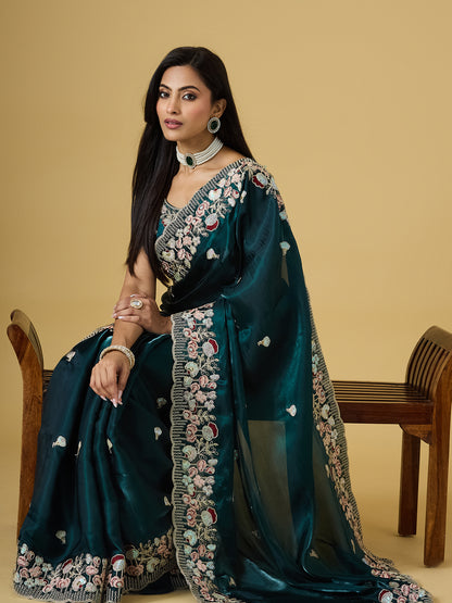 Women's Jimmy Choo Saree With Unstitched Blouse Piece