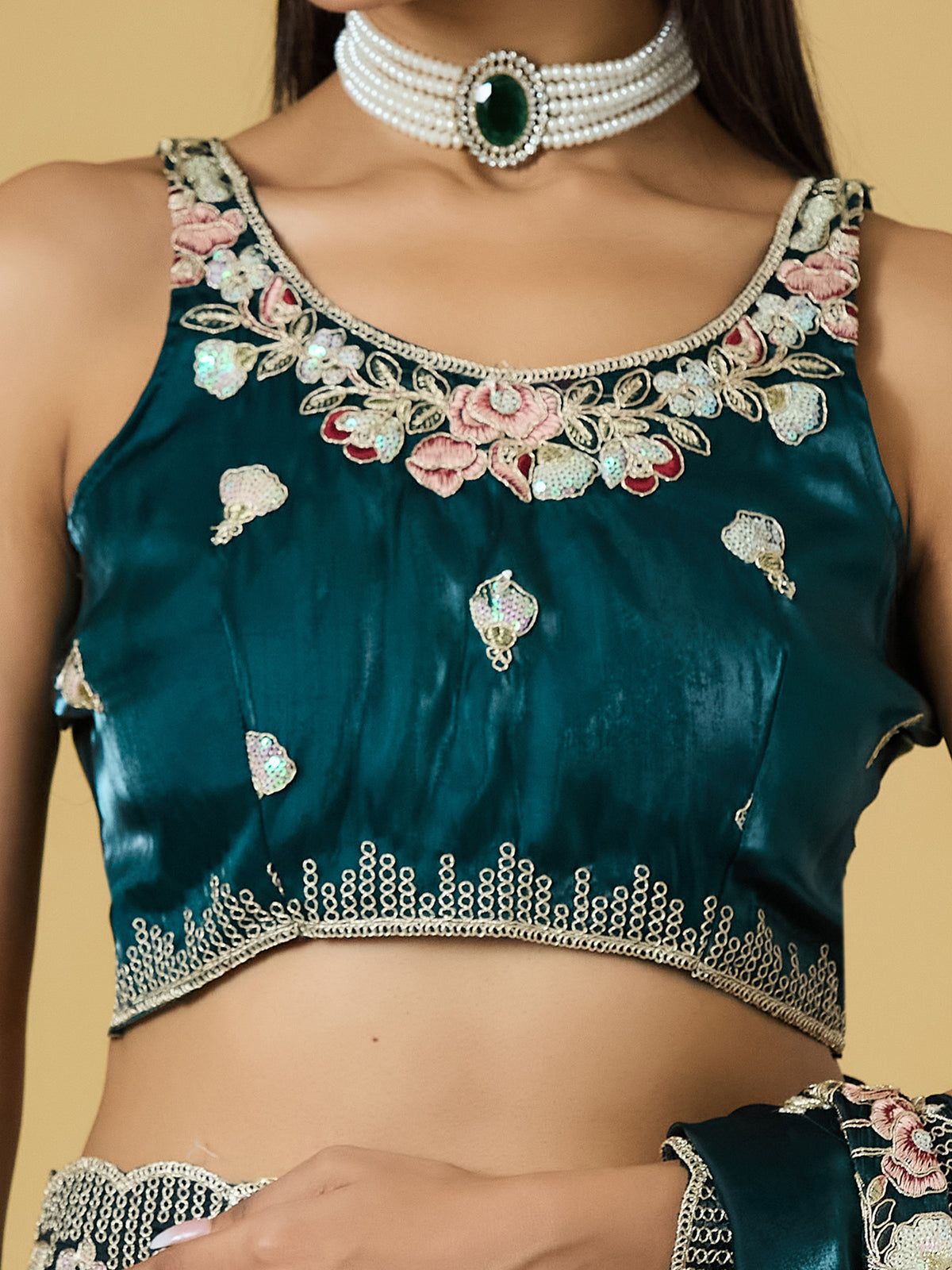 Women's Jimmy Choo Saree With Unstitched Blouse Piece