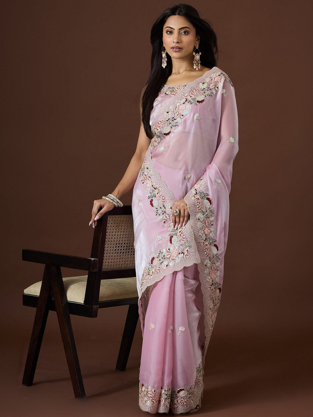 Women's Jimmy Choo Saree With Unstitched Blouse Piece