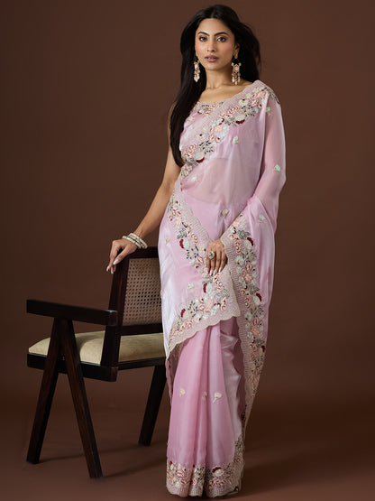 Women's Jimmy Choo Saree With Unstitched Blouse Piece