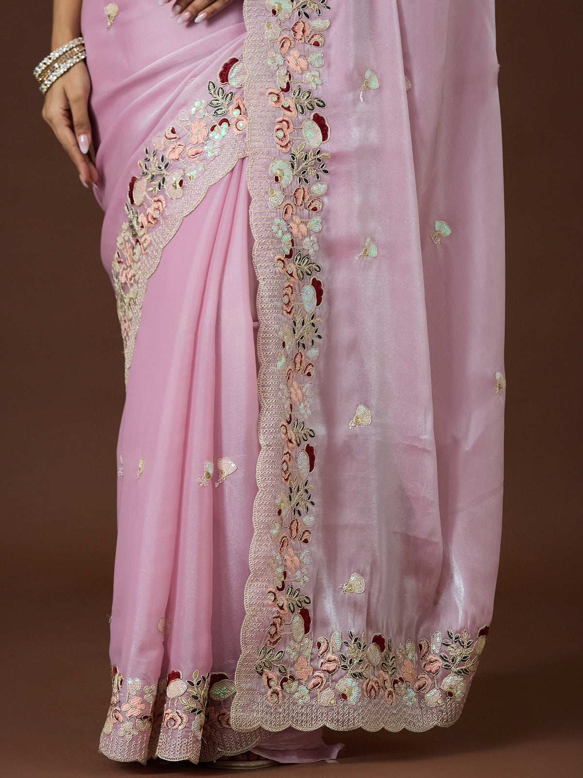 Women's Jimmy Choo Saree With Unstitched Blouse Piece