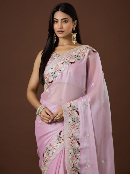 Women's Jimmy Choo Saree With Unstitched Blouse Piece