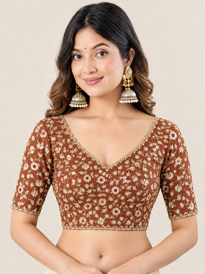 Women's Fendy Chiffon Saree With Unstitched Blouse Piece
