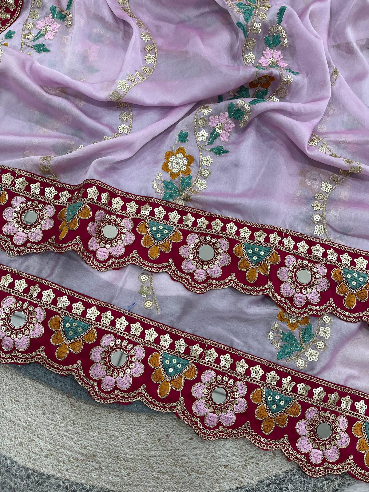 Women's Rangoli Silk Saree With Stitched Blouse Piece