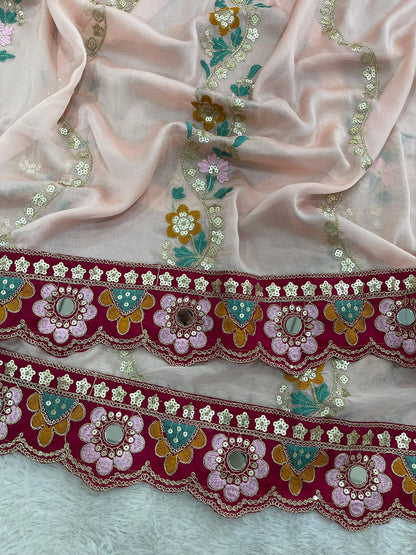 Women's Rangoli Silk Saree With Stitched Blouse Piece