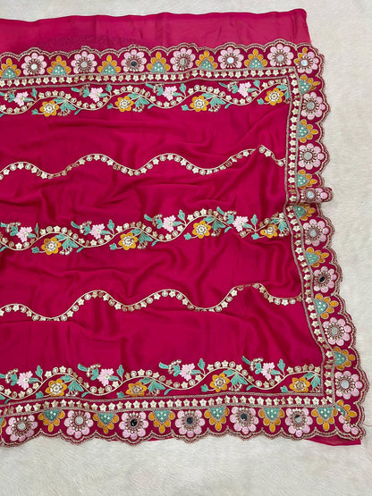 Women's Rangoli Silk Saree With Stitched Blouse Piece
