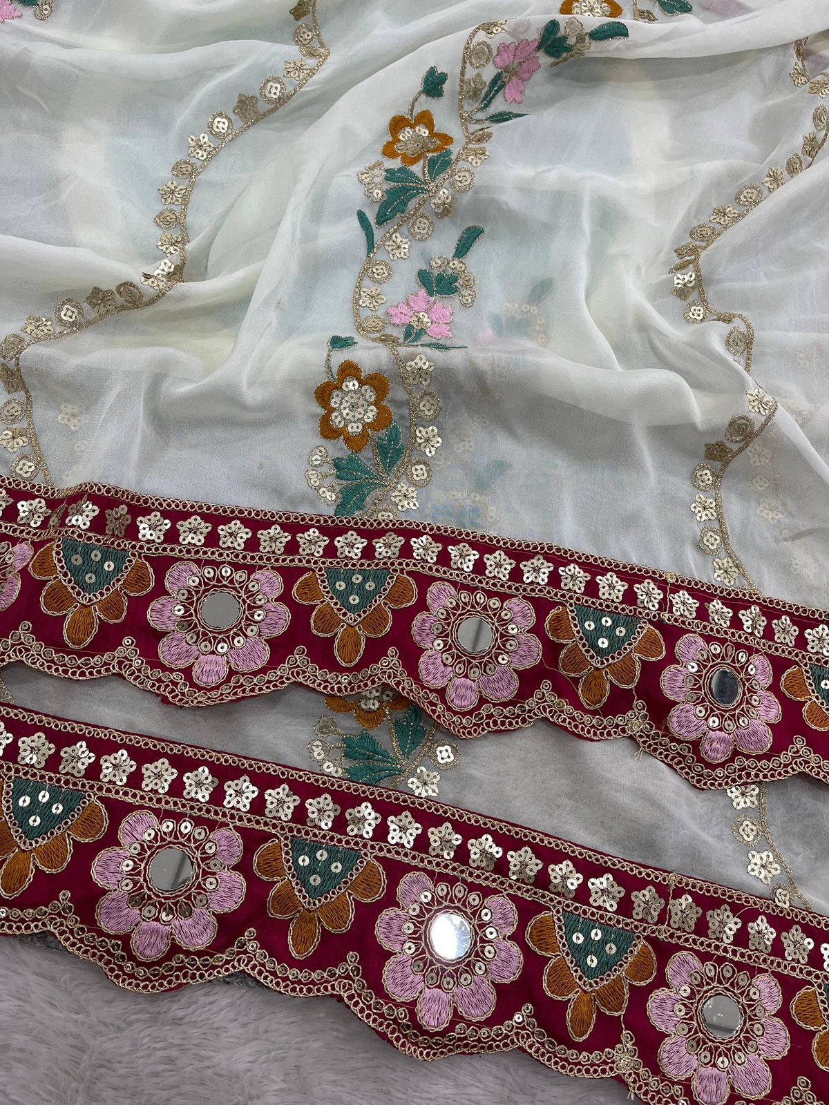 Women's Rangoli Silk Saree With Stitched Blouse Piece