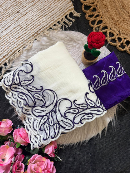 Women's Crunchy Silk Saree With Unstitched Blouse Piece