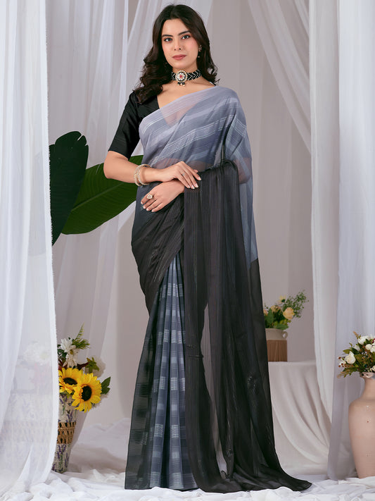 Women's Georgette Saree With Unstitched Blouse Piece