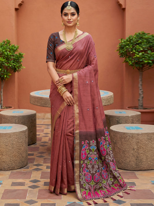 Women's Cotton Saree With Unstitched Blouse Piece