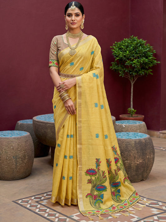 Women's Cotton Saree With Unstitched Blouse Piece