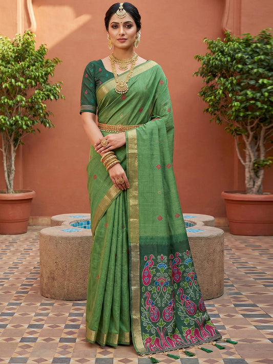 Women's Cotton Saree With Unstitched Blouse Piece