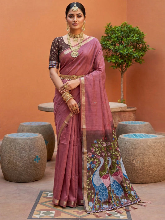 Women's Cotton Saree With Unstitched Blouse Piece